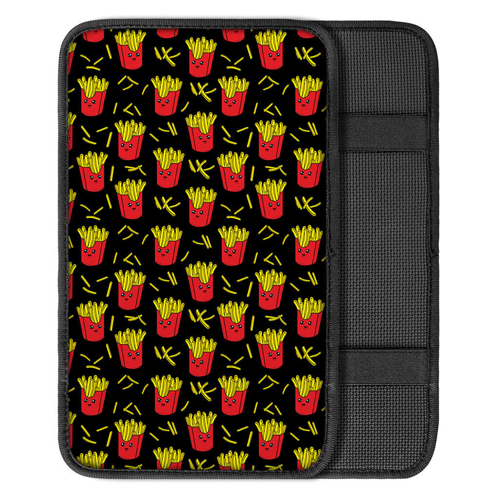 Cartoon French Fries Pattern Print Car Center Console Cover