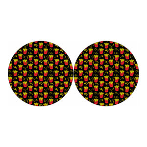 Cartoon French Fries Pattern Print Car Coasters