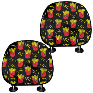 Cartoon French Fries Pattern Print Car Headrest Covers