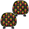 Cartoon French Fries Pattern Print Car Headrest Covers