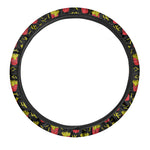 Cartoon French Fries Pattern Print Car Steering Wheel Cover