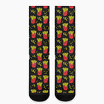 Cartoon French Fries Pattern Print Crew Socks