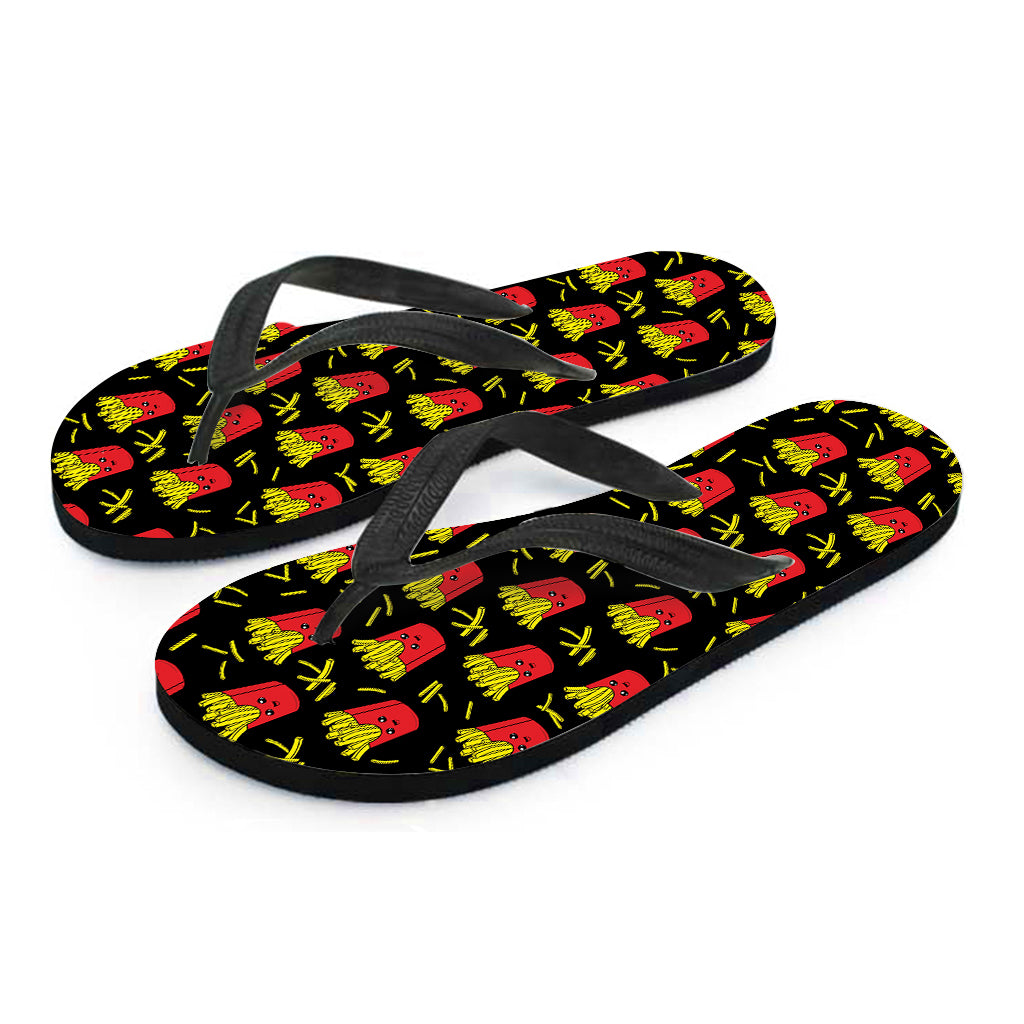 Cartoon French Fries Pattern Print Flip Flops