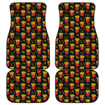 Cartoon French Fries Pattern Print Front and Back Car Floor Mats