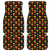 Cartoon French Fries Pattern Print Front and Back Car Floor Mats