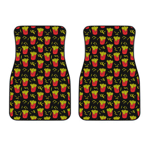 Cartoon French Fries Pattern Print Front Car Floor Mats