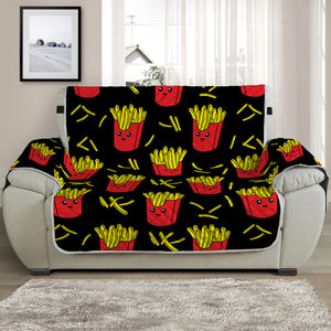 Cartoon French Fries Pattern Print Half Sofa Protector