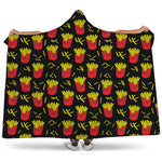 Cartoon French Fries Pattern Print Hooded Blanket