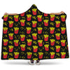 Cartoon French Fries Pattern Print Hooded Blanket