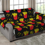 Cartoon French Fries Pattern Print Loveseat Protector