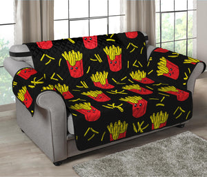 Cartoon French Fries Pattern Print Loveseat Protector