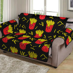 Cartoon French Fries Pattern Print Loveseat Protector