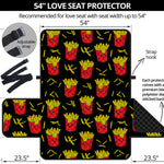 Cartoon French Fries Pattern Print Loveseat Protector