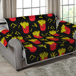 Cartoon French Fries Pattern Print Loveseat Protector