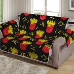 Cartoon French Fries Pattern Print Loveseat Protector