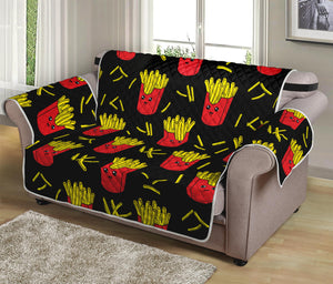 Cartoon French Fries Pattern Print Loveseat Protector