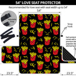 Cartoon French Fries Pattern Print Loveseat Protector