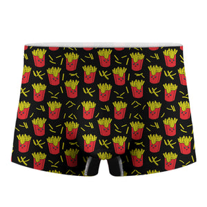 Cartoon French Fries Pattern Print Men's Boxer Briefs