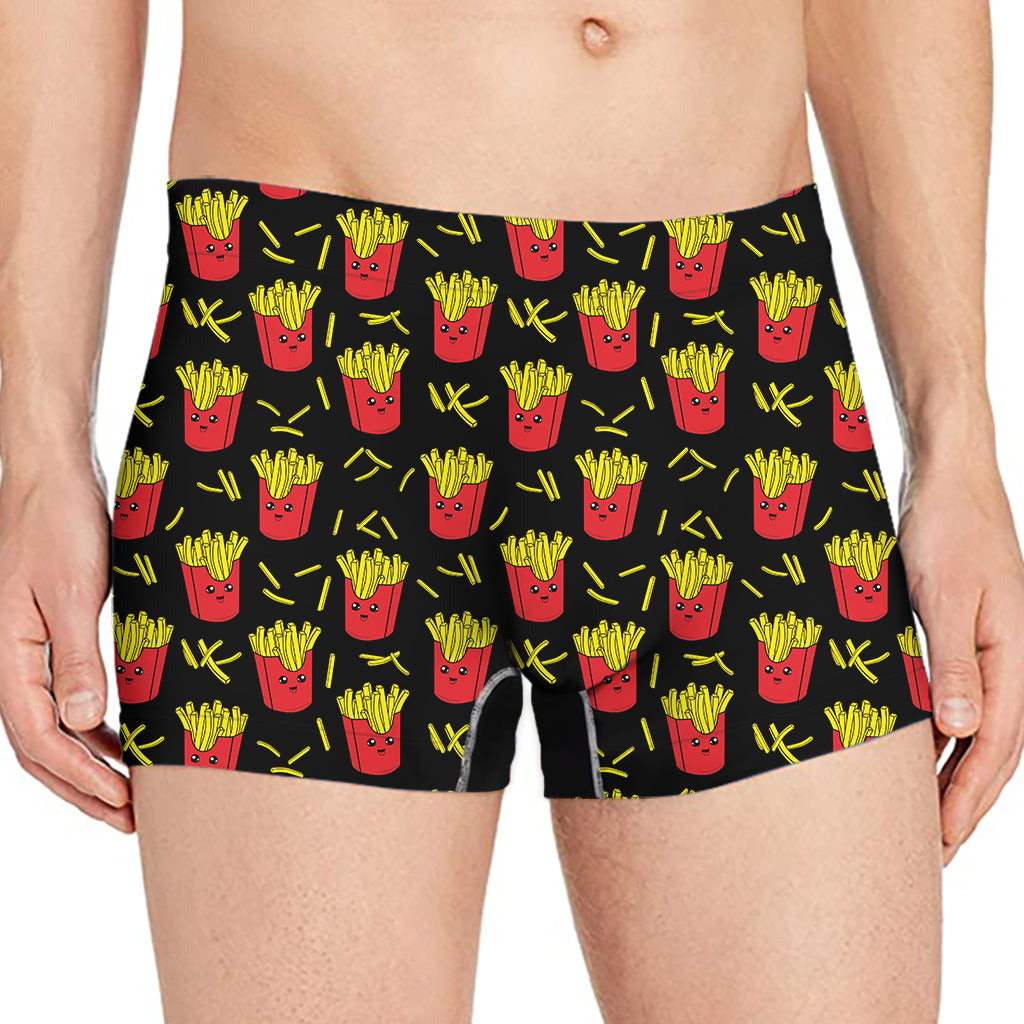 Cartoon French Fries Pattern Print Men's Boxer Briefs