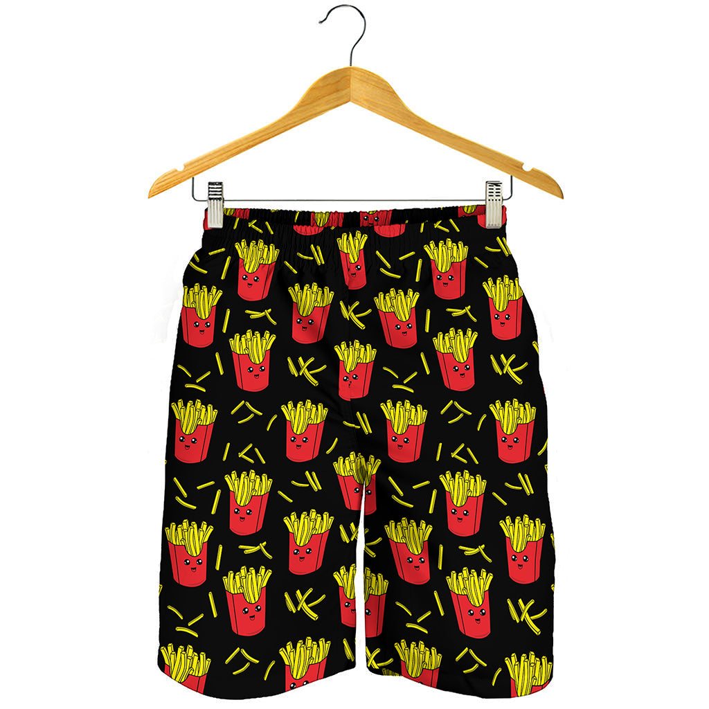 Cartoon French Fries Pattern Print Men's Shorts