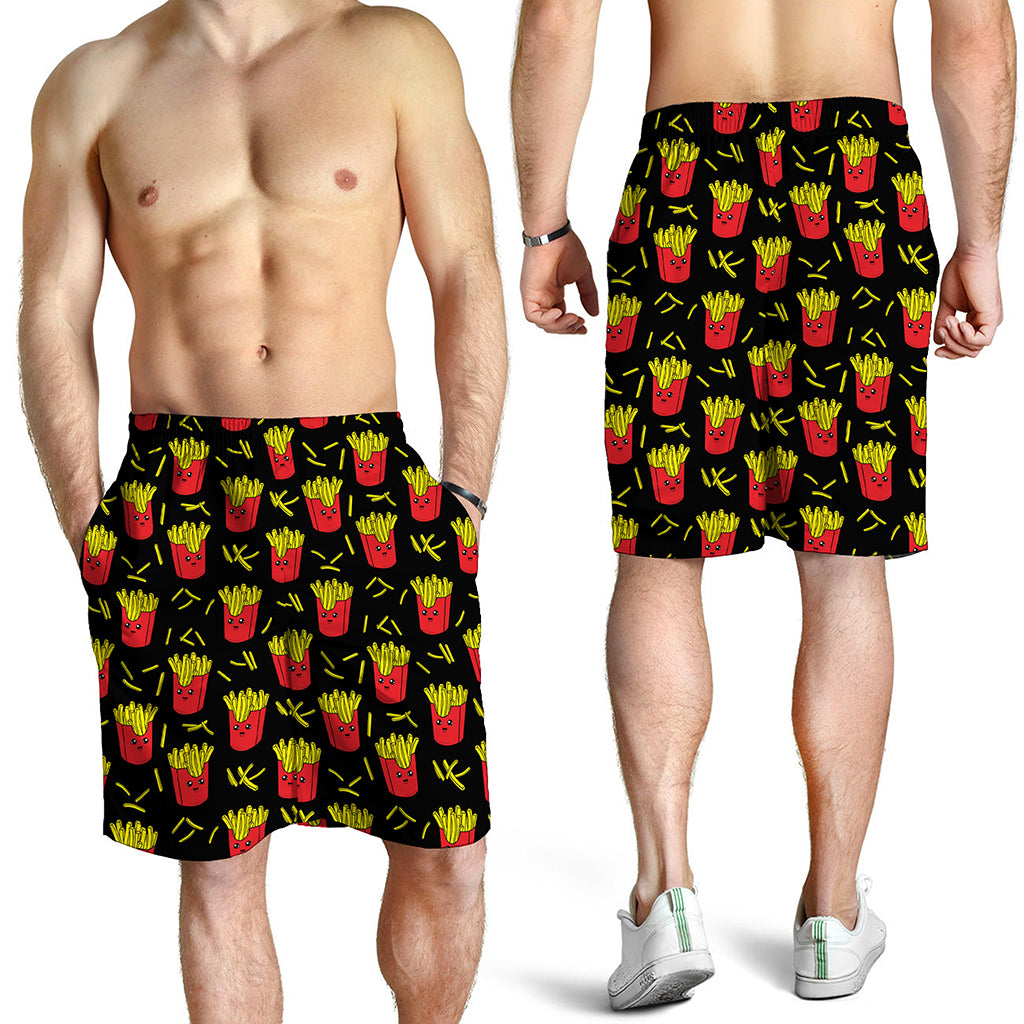 Cartoon French Fries Pattern Print Men's Shorts