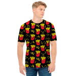 Cartoon French Fries Pattern Print Men's T-Shirt