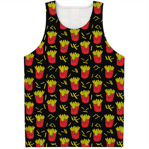 Cartoon French Fries Pattern Print Men's Tank Top