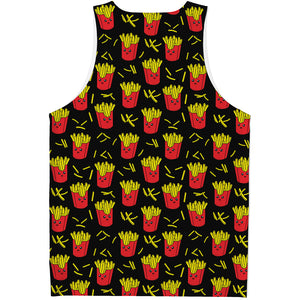 Cartoon French Fries Pattern Print Men's Tank Top