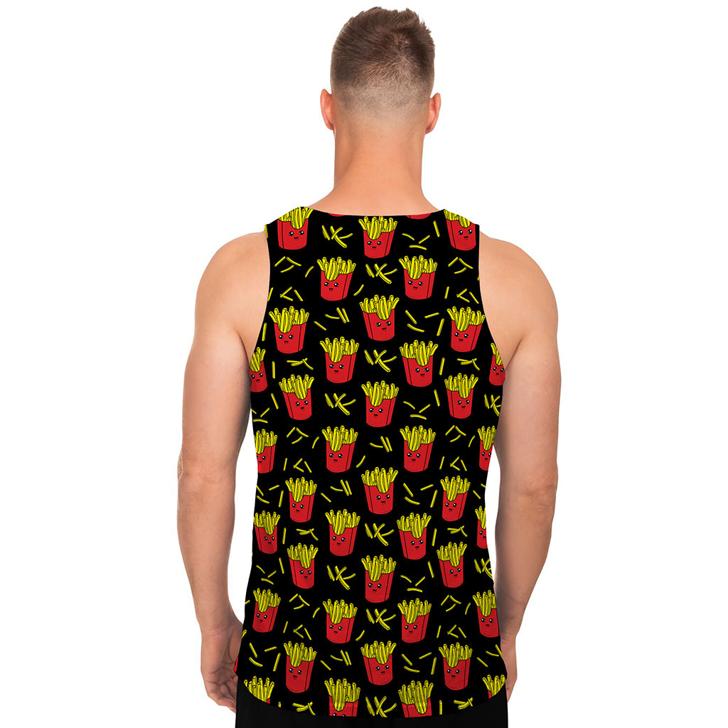 Cartoon French Fries Pattern Print Men's Tank Top