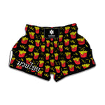 Cartoon French Fries Pattern Print Muay Thai Boxing Shorts