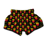 Cartoon French Fries Pattern Print Muay Thai Boxing Shorts