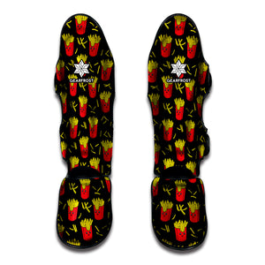 Cartoon French Fries Pattern Print Muay Thai Shin Guard