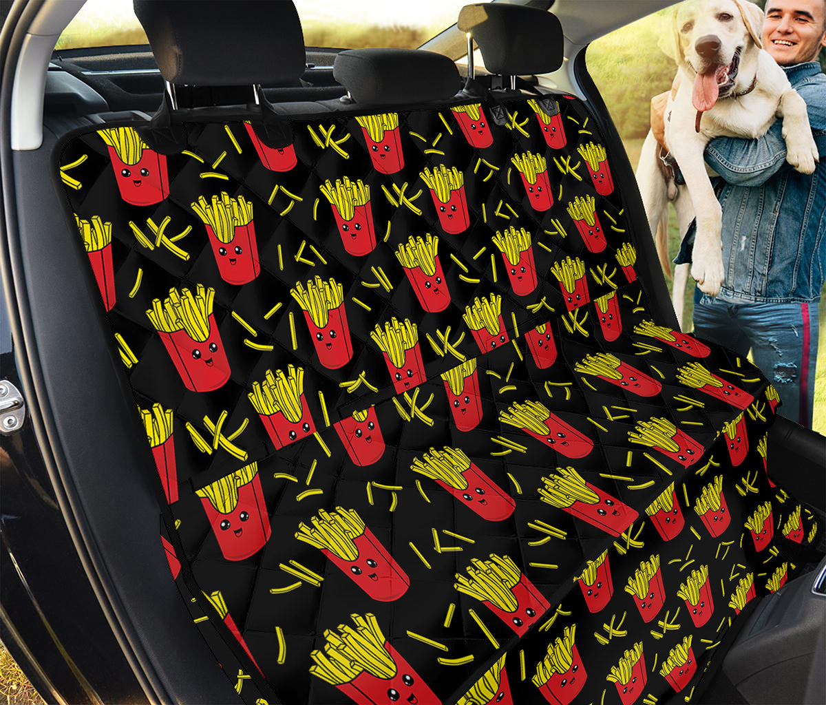 Cartoon French Fries Pattern Print Pet Car Back Seat Cover