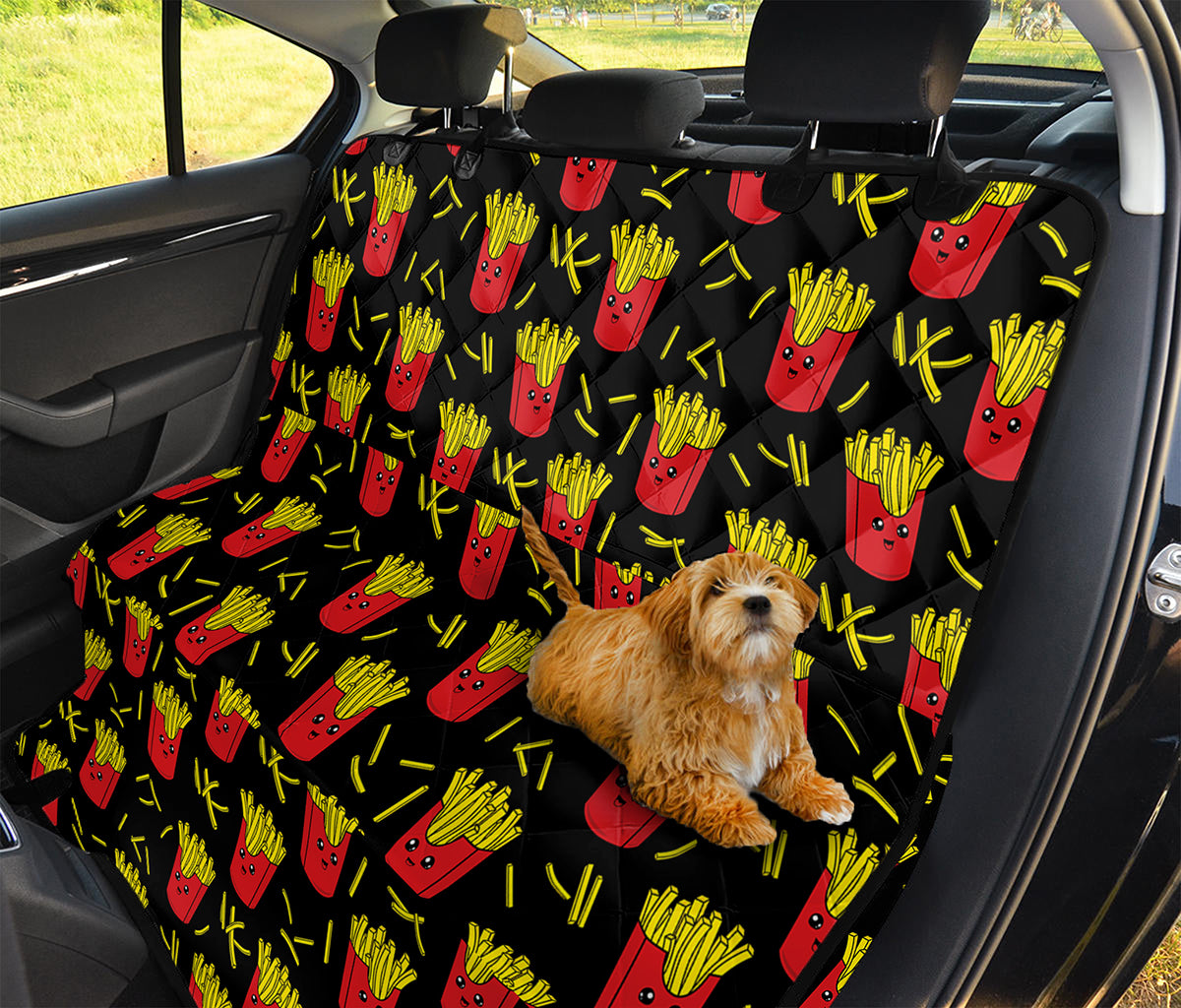 Cartoon French Fries Pattern Print Pet Car Back Seat Cover