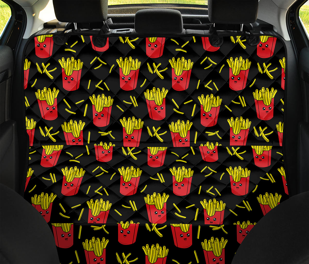 Cartoon French Fries Pattern Print Pet Car Back Seat Cover