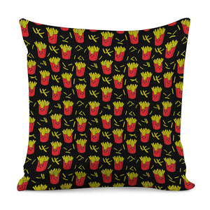 Cartoon French Fries Pattern Print Pillow Cover