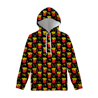 Cartoon French Fries Pattern Print Pullover Hoodie