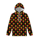 Cartoon French Fries Pattern Print Pullover Hoodie