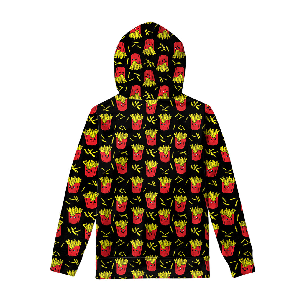Cartoon French Fries Pattern Print Pullover Hoodie