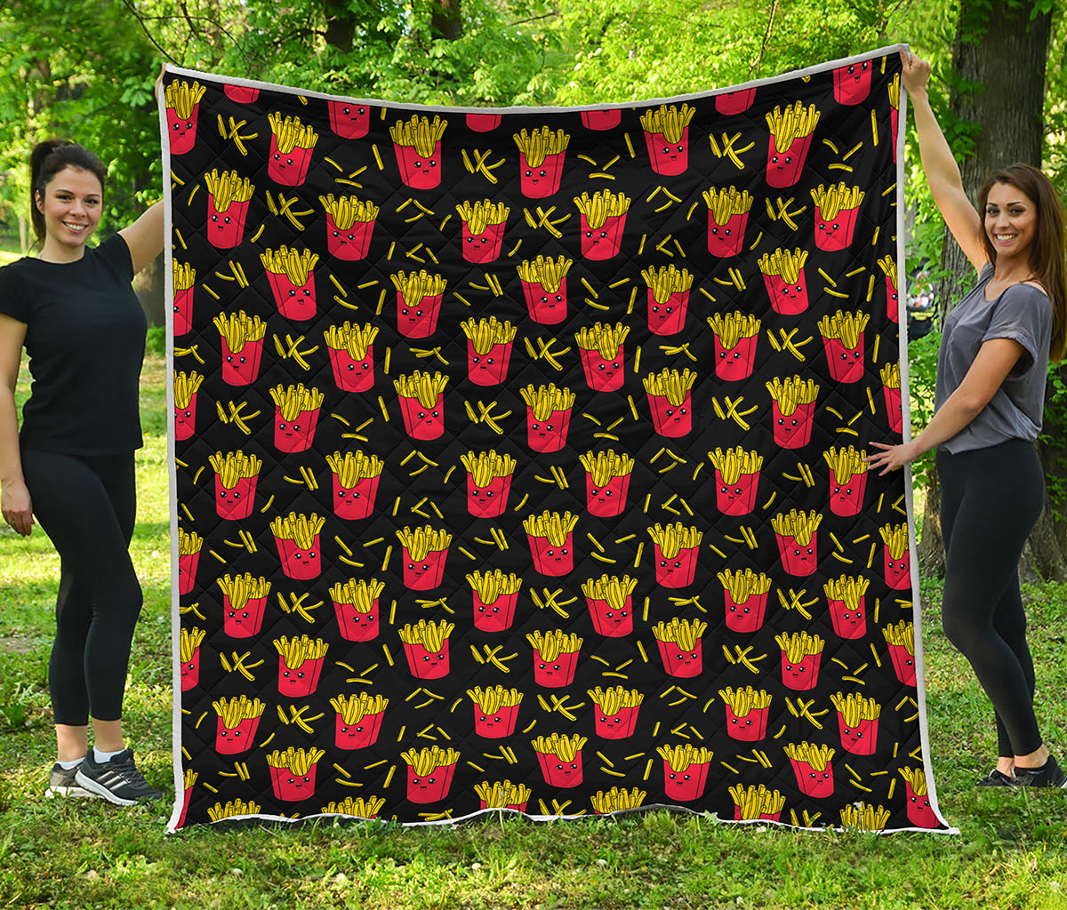 Cartoon French Fries Pattern Print Quilt