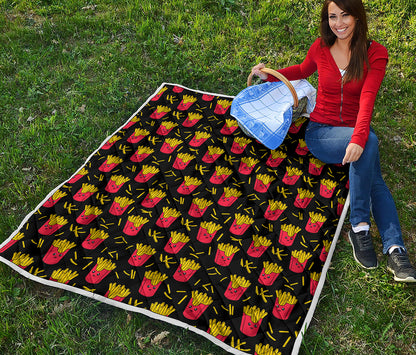 Cartoon French Fries Pattern Print Quilt