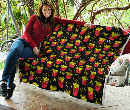Cartoon French Fries Pattern Print Quilt