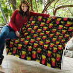 Cartoon French Fries Pattern Print Quilt