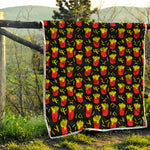 Cartoon French Fries Pattern Print Quilt