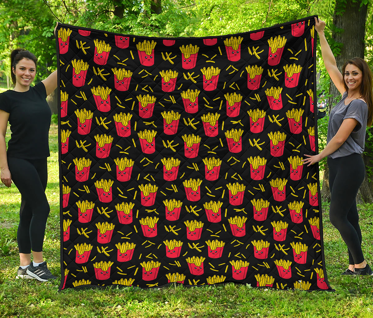 Cartoon French Fries Pattern Print Quilt