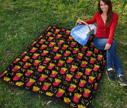 Cartoon French Fries Pattern Print Quilt
