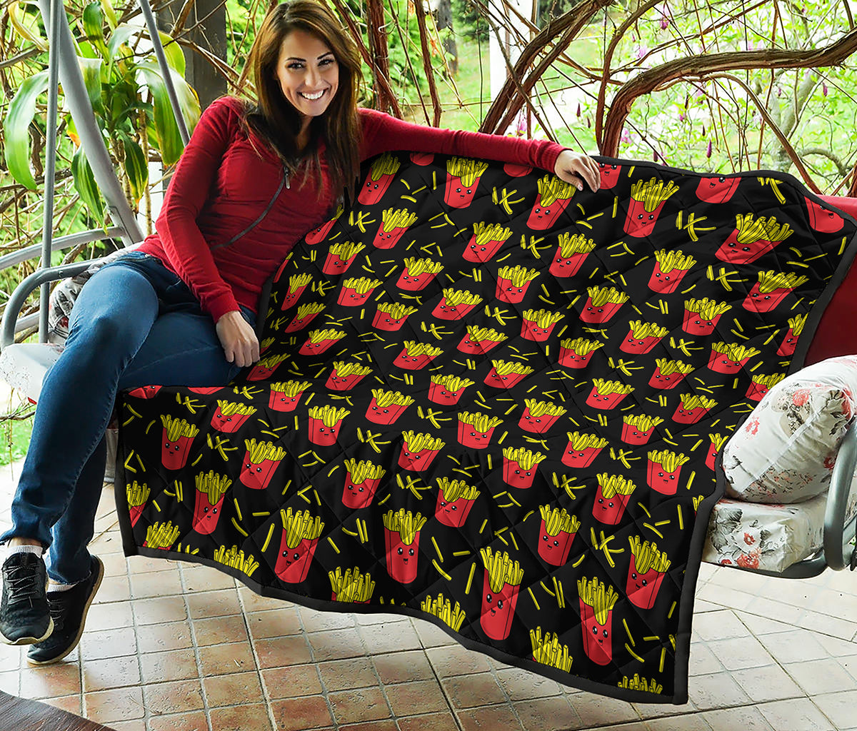 Cartoon French Fries Pattern Print Quilt