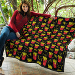 Cartoon French Fries Pattern Print Quilt