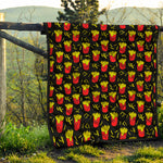 Cartoon French Fries Pattern Print Quilt