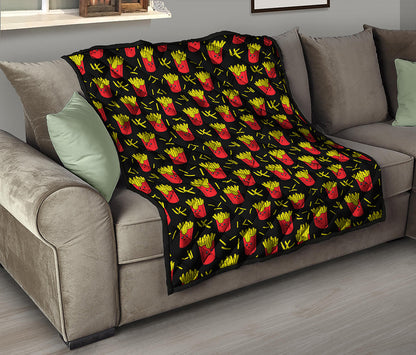 Cartoon French Fries Pattern Print Quilt